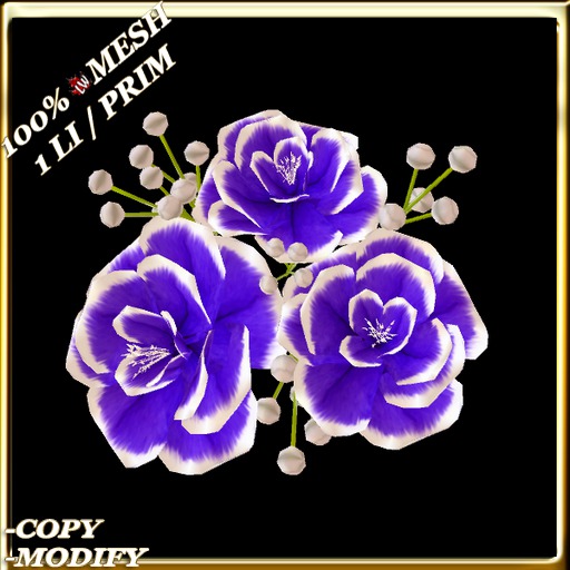 LW_ 3 Roses Hair Flower - R  5