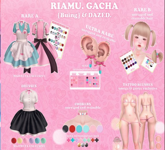 {Buing} & DAZED. Riamu Gacha. Dress Red {box}