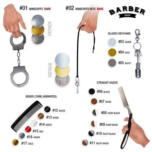 Barber Shop / 05 / Blades Keychain / Rusty