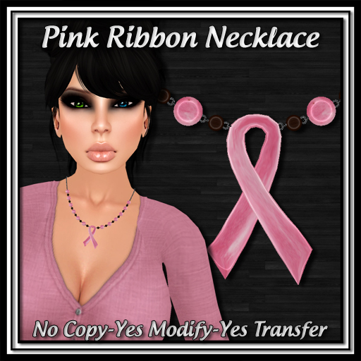 *ICED* Pink Ribbon Necklace