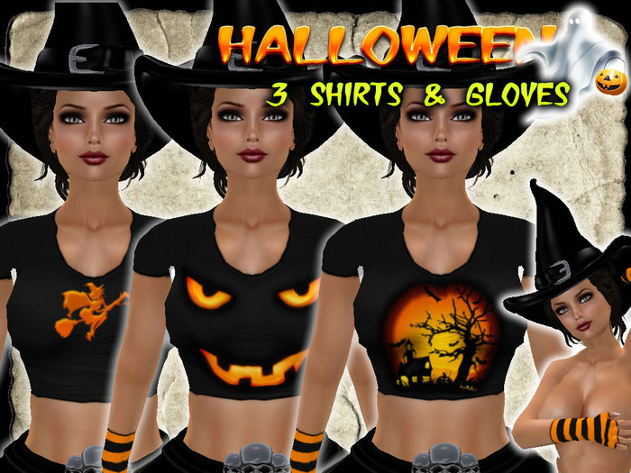 Almost Free 3 shirts + gloves Halloween