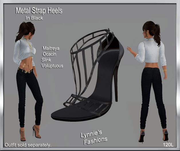 METAL STRAP HEELS BLACK UNPACK