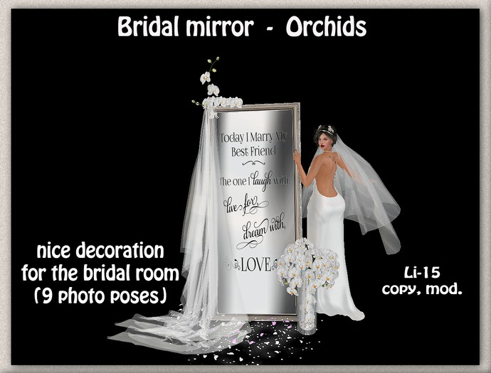 S55 Bridal Mirror with poses - Orchids BOXED