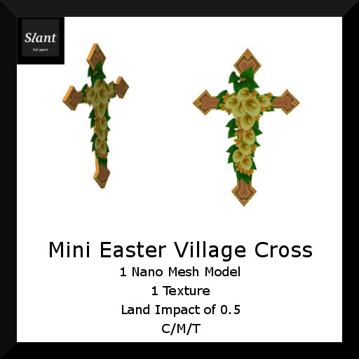 Second Life Marketplace Full Perm Miniature Easter Village Cross