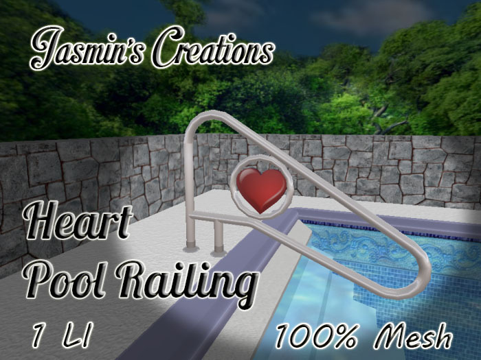 Heart Pool Railing --By Jasmin's Creations