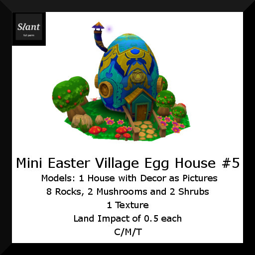 Second Life Marketplace Full Perm Miniature Easter Village Egg House 7