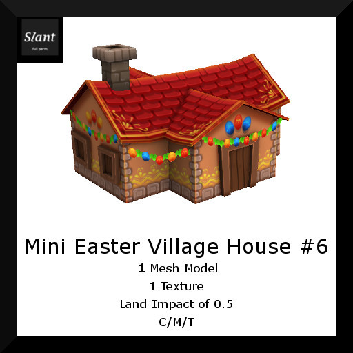 Second Life Marketplace Full Perm Miniature Easter Village House 6