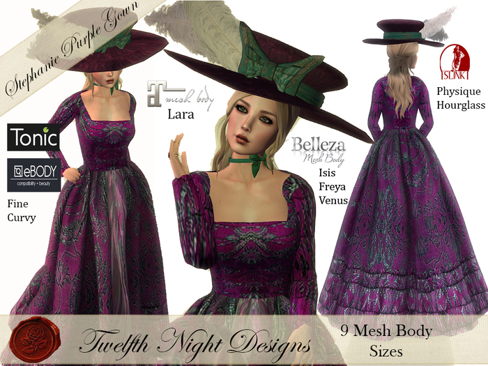 Stephanie Purple Gown
