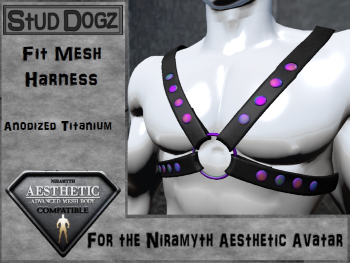 [Stud Dogz] Chest Harness - Anodized Titanium