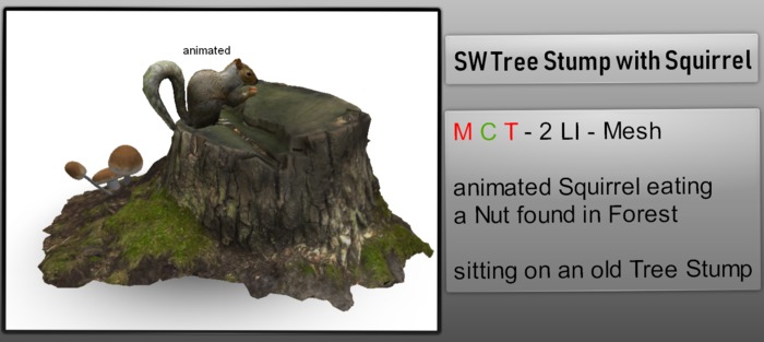 SW Tree Stump with Squirrel - animated