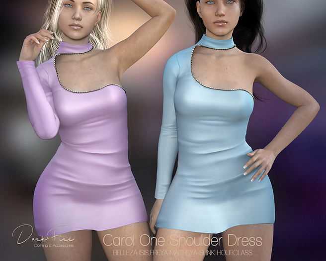 DarkFire Carol One shoulder Dress-Fatpack