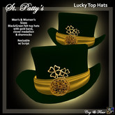 C&F Lucky Top Hats -Black/Gold Shamrock