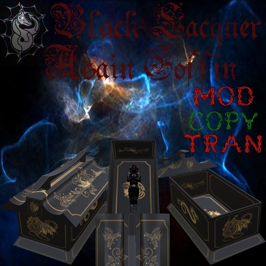 Black Lacquer Asian Coffin