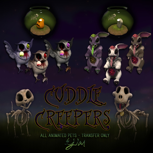 Jian Cuddle Creepers :: RARE Zip the Skele-cat