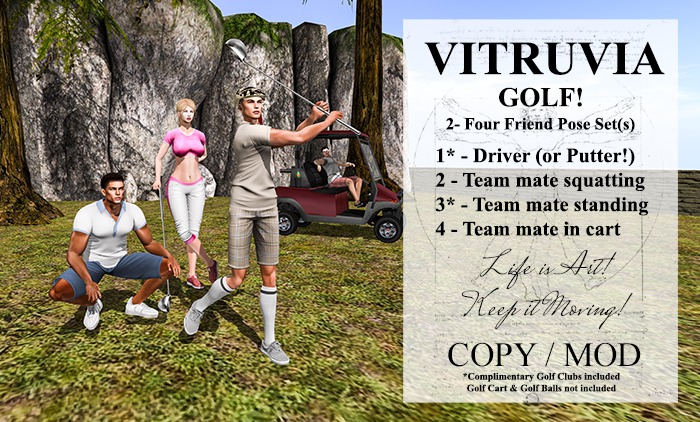 VITRUVIA POSES Golf Pose Set for Four Friends