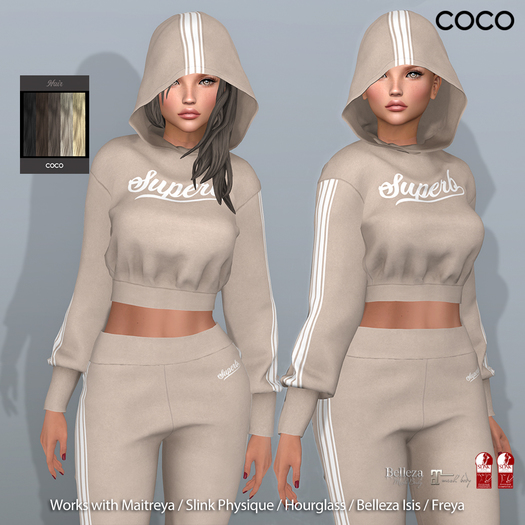 *COCO*_CropHoodie+Hair_Beige