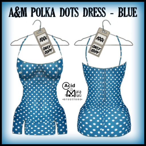 .:A&M:. Polka Dots - Mini Dress - Blue