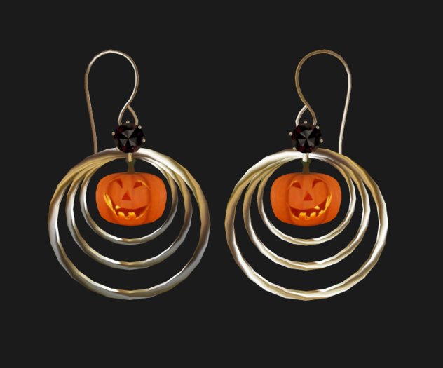 Halloween Triple Hoop & Stud Earrings - PUMPKIN (Boxed)