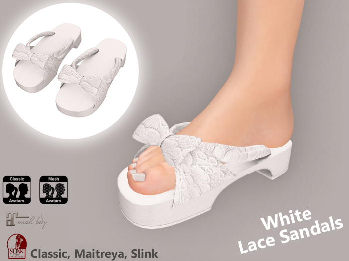 50% off Lovers : White Lace Sandals