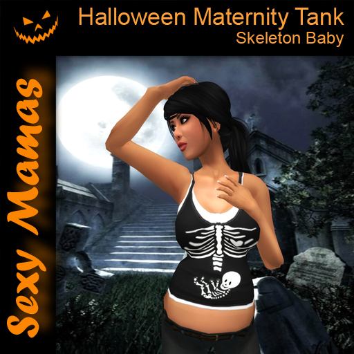 *Sexy Mamas* Halloween Maternity Tank Top - Skeleton Baby