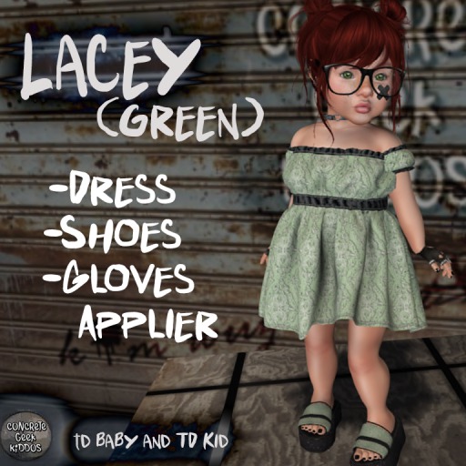 Concrete Geek Kiddos Lacey Green Outfit