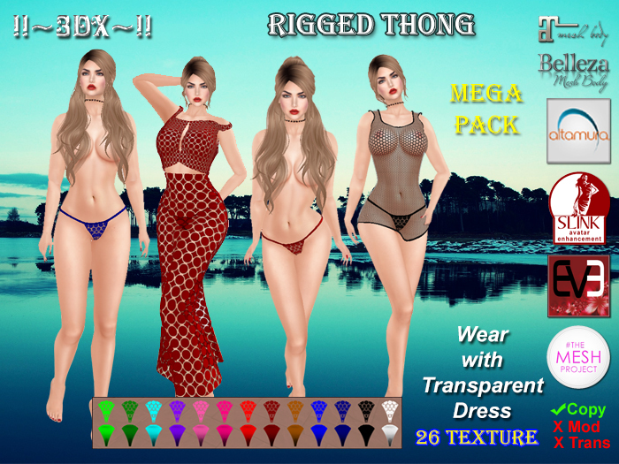 !!~3DX~!! Rigged Thong (Mega Pack)
