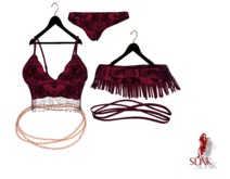 SKIRT SET BEADED PURPLE  - Slink