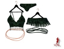 SKIRT SET BEADED TEAL  - Slink