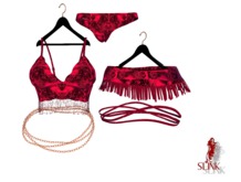 SKIRT SET BEADED PINK - Slink