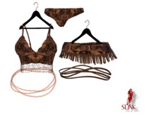 SKIRT SET BEADED CHARCOAL GRAY - Slink