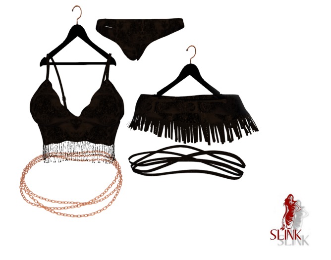 SKIRT SET BEADED BLACK - Slink