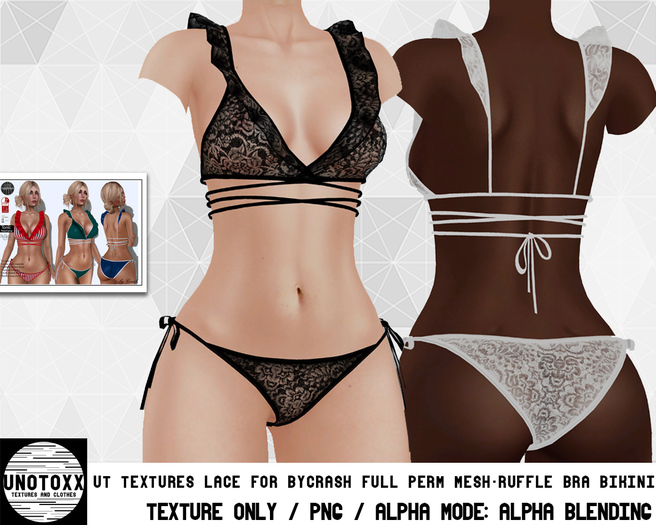 TT Texture Lace for byCrash Ruffle Bra Bikini
