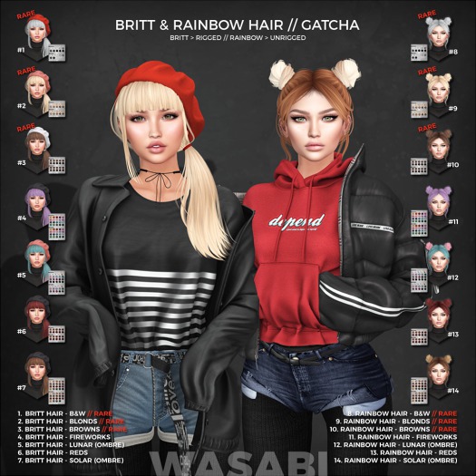 Wasabi // Rainbow Mesh Hair - Solar Ombre