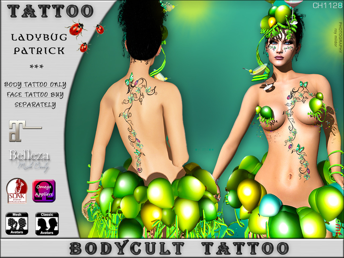 BodyCult Tattoo Ladybug St.Patrick's Day CH1128