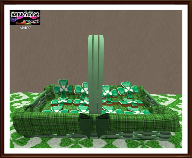 St Patrick - Basket Shamrock Cookies