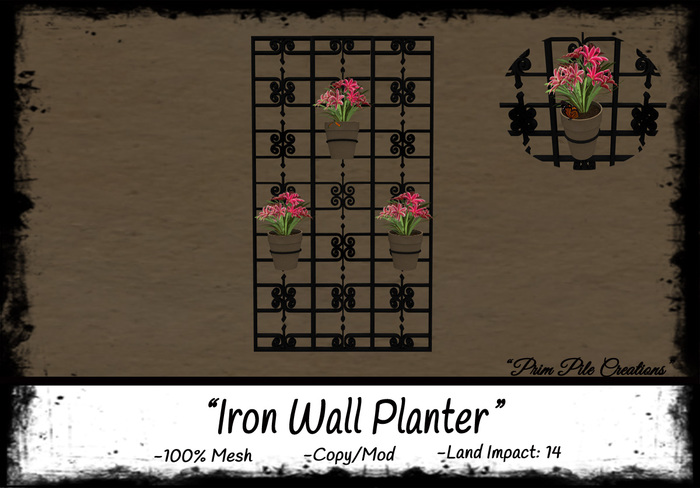 ~PPC~ Iron Wall Planter BOXED