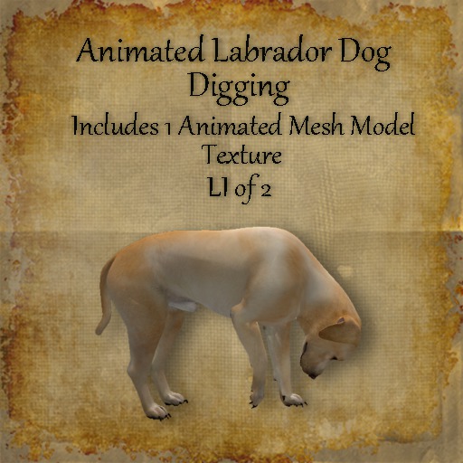 Bad Katz Animated Labrador Dog Digging