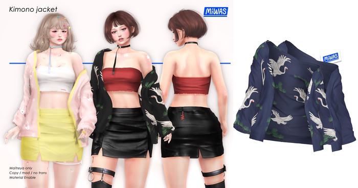 MIWAS / Kimono Jacket #Crane Blue