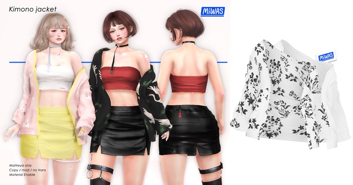 MIWAS / Kimono Jacket #Flower White