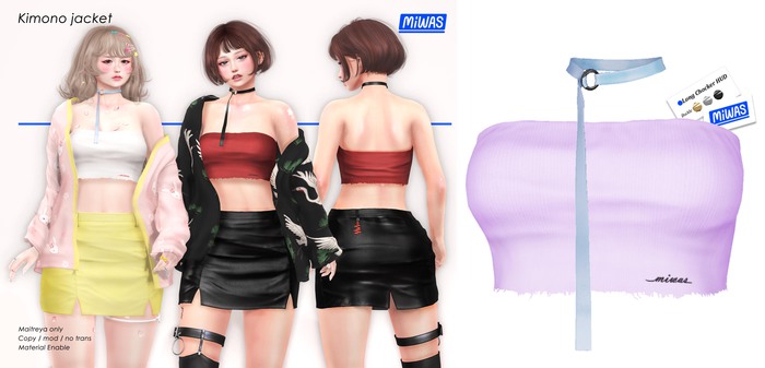 MIWAS / Distressed tube top "Cloth" #Purple
