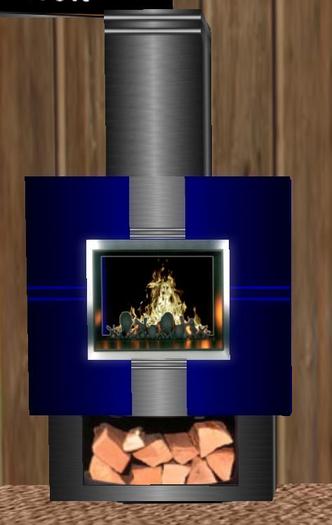 AZER Fireplace Blue