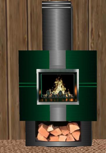 AZER Fireplace Green