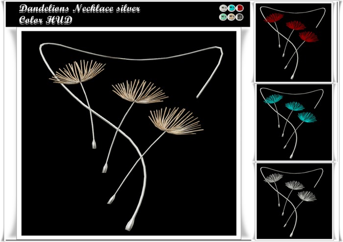 Dandelions Necklace silver Color HUD