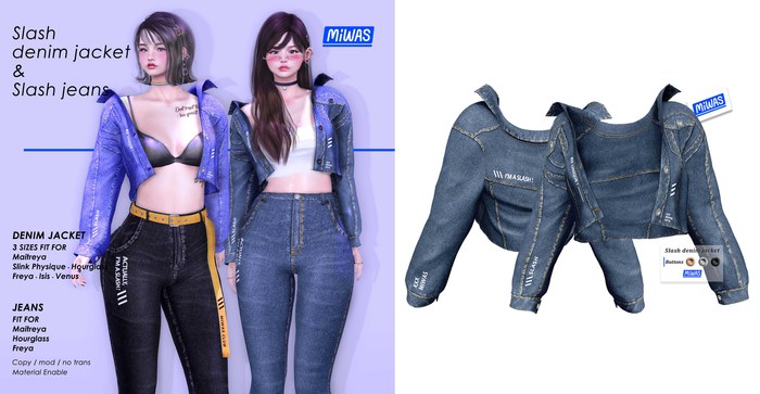 MIWAS / Slash denim jacket #Dark Blue