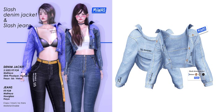 MIWAS / Slash denim jacket #Light Blue