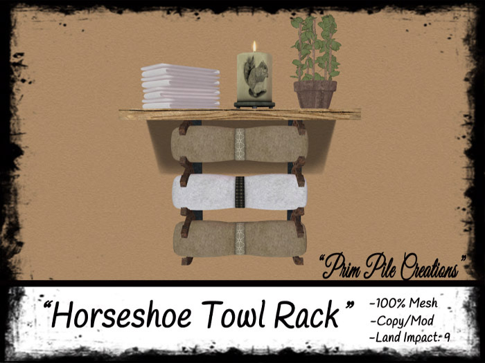 ~PPC~ Horseshoe Towel Rack  
