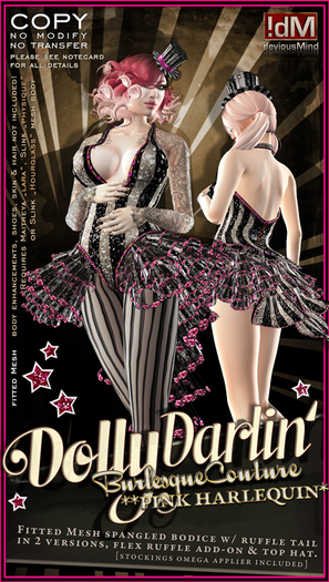 !dM deviousMind "Dolly Darlin'" **PINK HARLEQUIN** Carnie Costume
