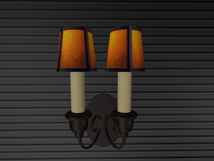 Double candle wall sconce - aged iron