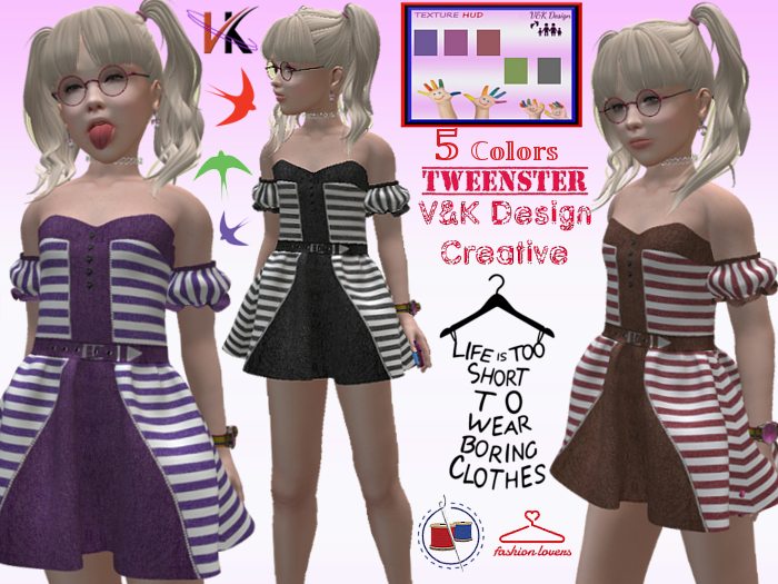 V&K Design Tweenster 5 Colors Spring/Summer Dress/HUD