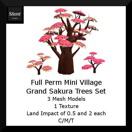 Mini Village Grand Sakura Trees Set